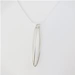 Sterling silver long oval pendant