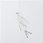 Branch necklace in sterling silver - Textured leaves design