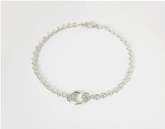 Sterling silver infinity knot bracelet - Small, circle, round wire - Minimalist chain bracelet