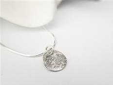 Round Dome Star Dust Pendant in Sterling Silver