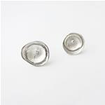 Sterling silver round dome stud earrings