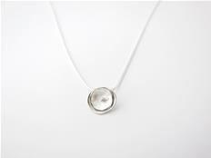 Round Dome Pendant in Sterling Silver - Textured - Small - Delicate