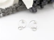Two Circles stud earrings in sterling silver