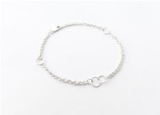 Ankle Chain bracelet with two circles intertwined