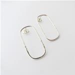 Hammered oval stud earrings in sterling silver