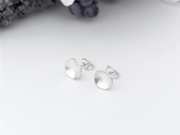 Simple Round Dome Stud Earrings in sterling silver